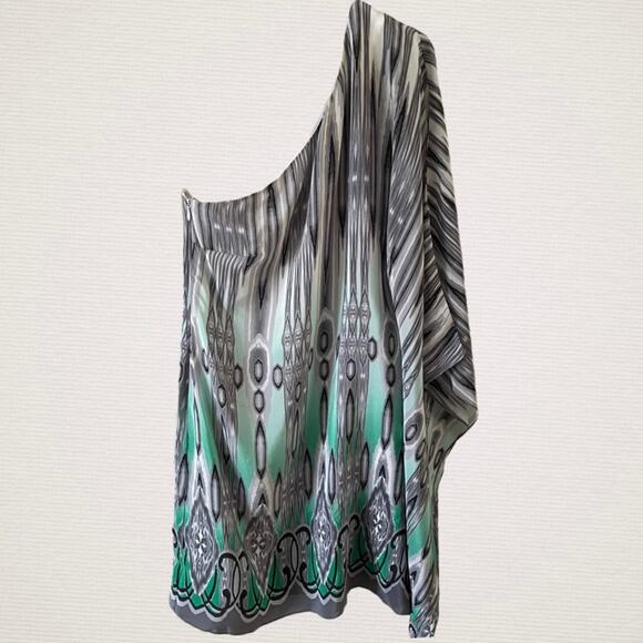 Jay Godfrey Womens Silk One Shoulder Mini Dress Size 0 Multicolor Print Cocktail - Picture 1 of 7